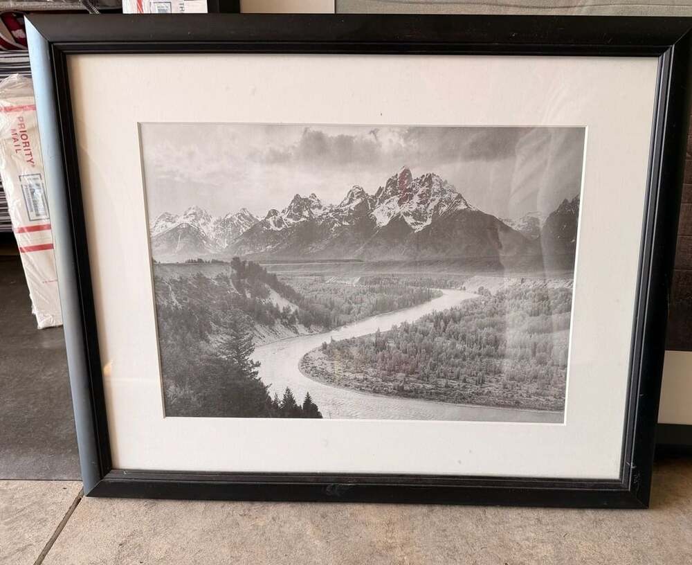 Ansel Adams The Tetons and the Snake River Framed Black and White Wall Art